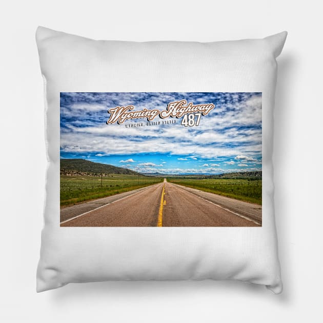 Wyoming Highway 487 near Casper Mountain Pillow by Gestalt Imagery