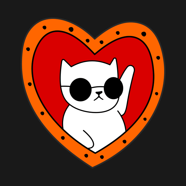 Heart and cat with glasses by My Happy-Design