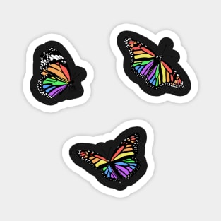 Rainbow LGBTQ+ Butterflies Stickers Magnet