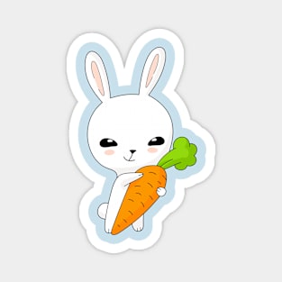 Rabbit with a big carrot Magnet