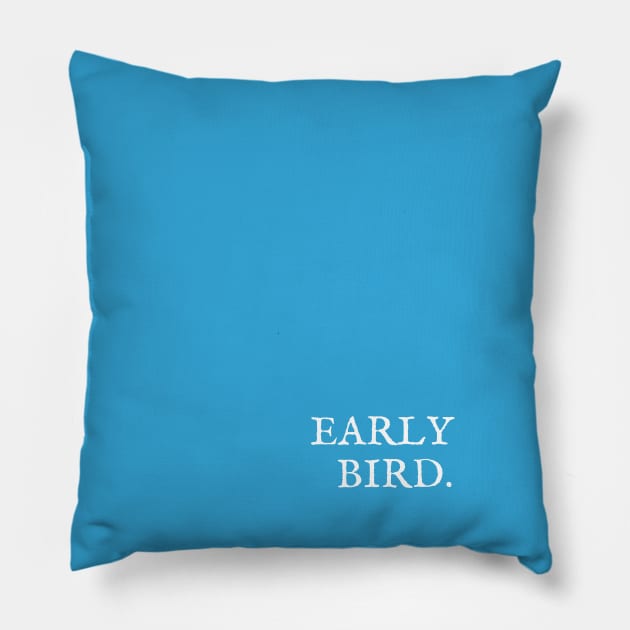 Blue Early Bird Pillow by April Twenty Fourth