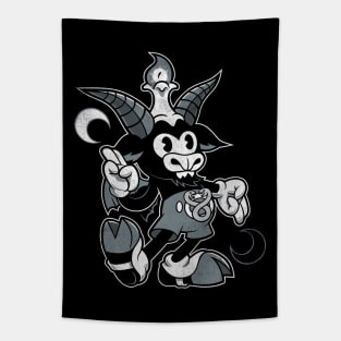 Do Walt Thou Wilt - Cartoon Baphomet - Vintage Distressed - Occult (Dark) Tapestry