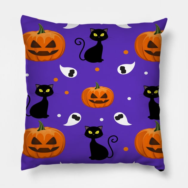 Halloween Pattern Pillow by DragonTees