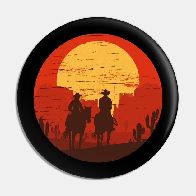 Cowboys of the Wild West - Circle Pin by JingleSnitch