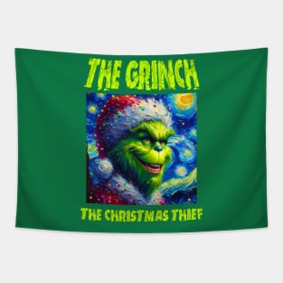 Grinch in starry night Tapestry