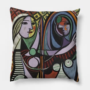 Girl Before A Mirror, 1932, Pablo Picasso Pillow