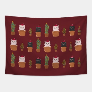 Cat and Plants Christmas tree cactus gifts Tapestry