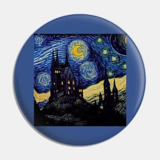 Starry Night Wizarding School Van Gogh Pin