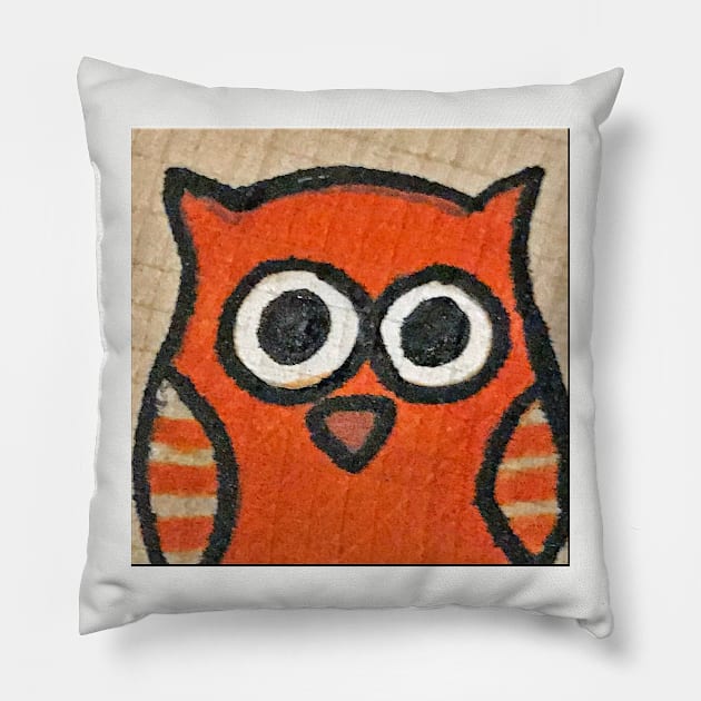 Owlet #2 Pillow by ErinBrieArt