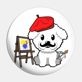 Cute Furry dog is a painter Pin