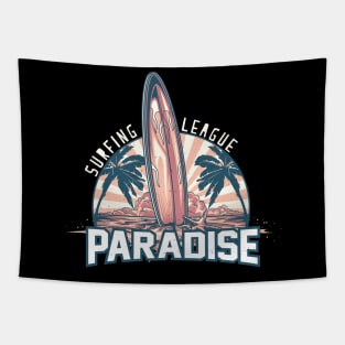 Surfing League Paradise Tapestry