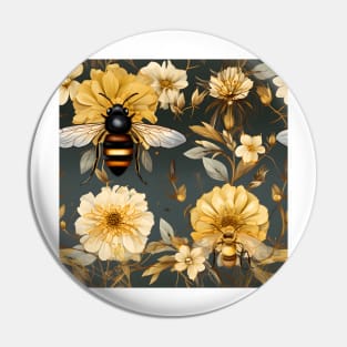 Honeycomb and Bee Pattern 18 Pin