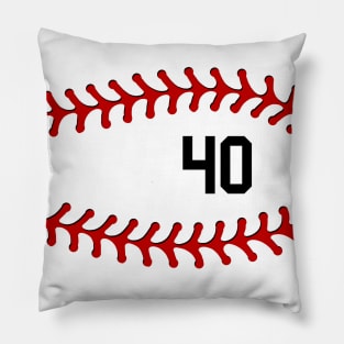 Baseball Laces Team Jersey Number 40 Mask #40 Pillow