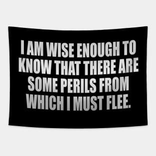 I am wise enough to know that there are some perils from which I must flee Tapestry