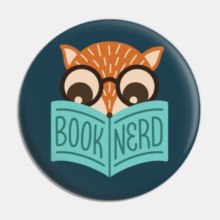 Fox Book Nerd Pin