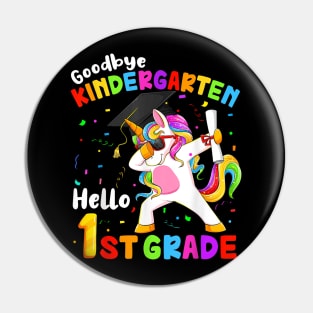 Goodbye Kindergarten Hello 1St Grade Graduation Unicorn Girl Pin