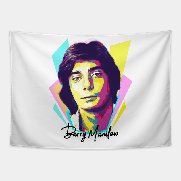 Wpap Pop Art Barry Manilow Tapestry by Piomio