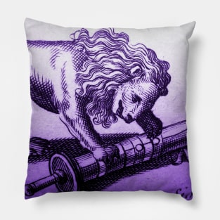 Lion & Scroll Antique engraving Pillow