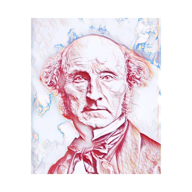 John Stuart Mill Portrait | John Stuart Mill Artwork | Line Art 2 by JustLit