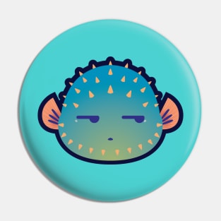 Side Glance Puffer Fish Pin