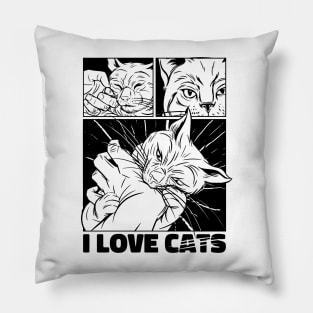 Cat bite comic Pillow