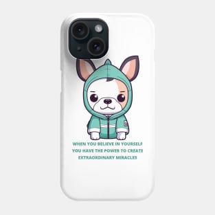 Cartoon Boston Terrier in Green Jacket - Pet Lover, Kawaii Phone Case