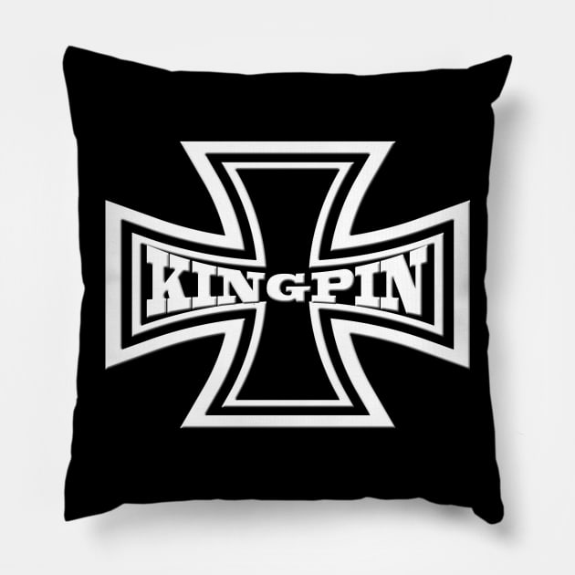 Iron Cross Kingpin Motorcycle Pillow by DroolingBullyKustoms