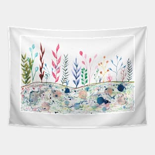 Garden of abstract plants and flowers Tapestry