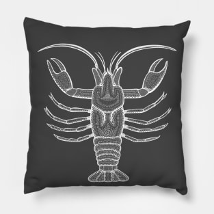 Crayfish or Crawdad - hand drawn detailed animal design Pillow