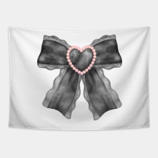 coquette black bow ribbon Tapestry