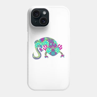 mexican cute axolotl ajolote ecopop in tribal art Phone Case