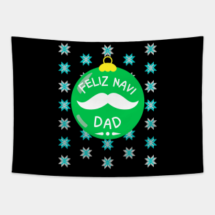 Feliz Navi Dad Green Christmas Ornament Design Tapestry