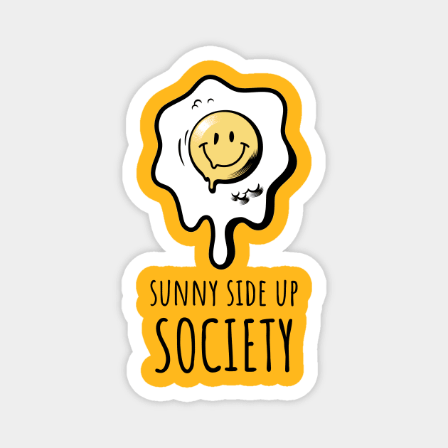 Sunny Side Up Society Runny Smiling Egg Magnet by InkyArt