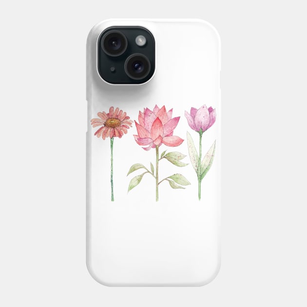 Pink flowers Phone Case by nadiaham