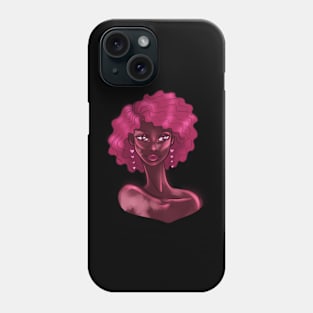 Black Beauty Queen Romantic Pink Afro Phone Case