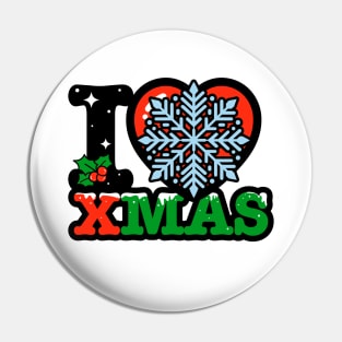 I heart snow flake xmas Pin