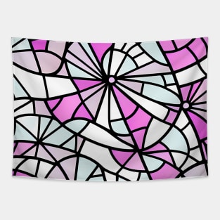 Pink Broken Glass - Stained Glass pattern Tapestry