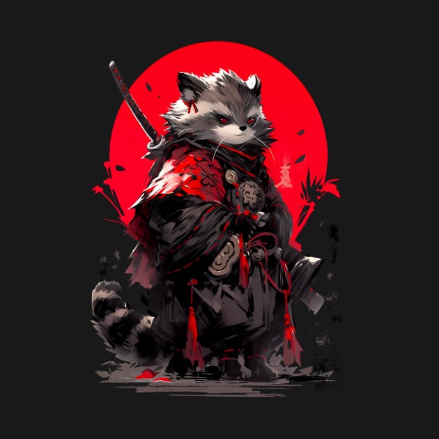 Samurai raccoon by NemfisArt