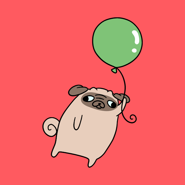 Green Balloon Pug by saradaboru