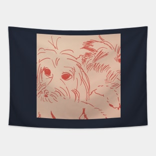 Maltipoo Drawing Sketch Tapestry