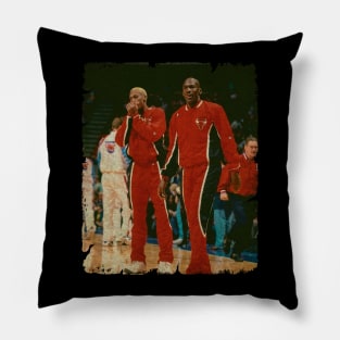 Dennis Rodman with Michael Jordan Pillow