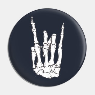 Rock Skeleton Hand Sign Pin