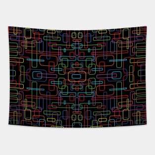 Geometrical Red Green Blue Yellow Pink squares Boxes Rectangle pattern design on a transparent background Tapestry