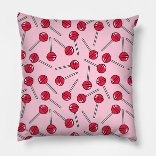 Red Lollipops Pattern Pillow