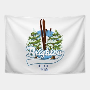 Brighton Utah to ski logo Tapestry