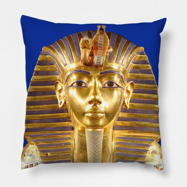 Tutankhamun Pharoah Golden Mask Pillow by Dashu