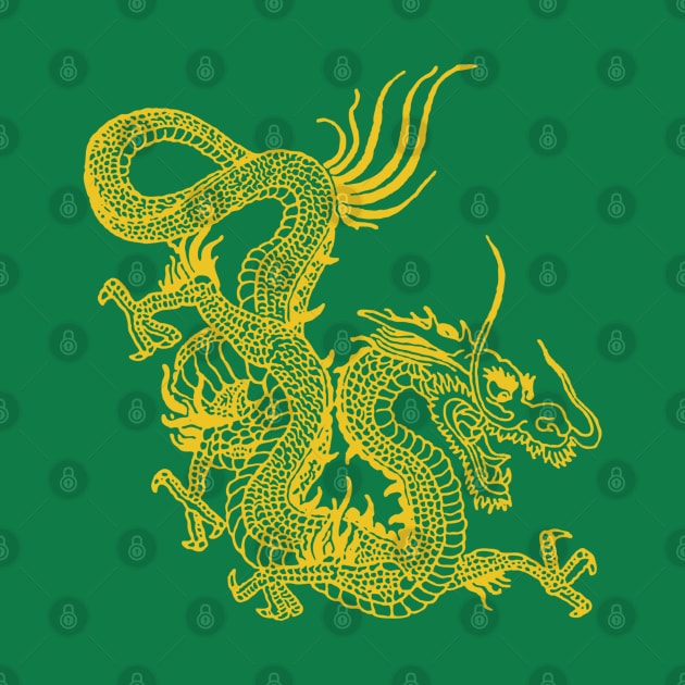 Yellow Chinese Dragon by EddieBalevo