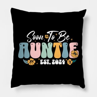 Soon To Be Auntie Est 2024 Pillow