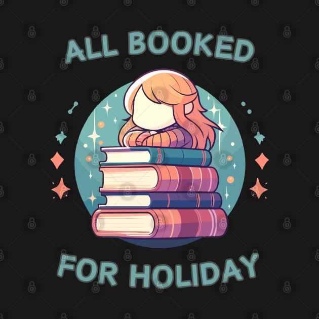 Kawaii All Booked For Holiday Christmas by TomFrontierArt