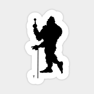 BIgfoot Playing Golf Sasquatch Silhouette Magnet